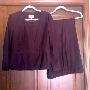Loft Two—Piece Pants Suit - Sz 8 Color dark purple. Gently used. Extra buttons.